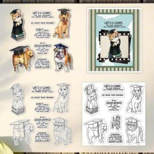 Graduation Puppy Clear Stamps 01