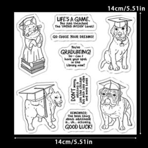 Sumflying Graduation Puppy Diploma Cap Clear Stamps Graduation Puppy Clear Stamps 02