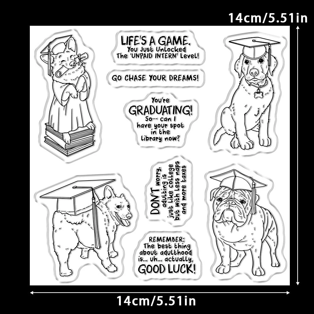 Graduation Puppy Clear Stamps 02 Graduation Puppy Clear Stamps 02