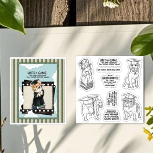 Sumflying Graduation Puppy Diploma Cap Clear Stamps Graduation Puppy Clear Stamps 03