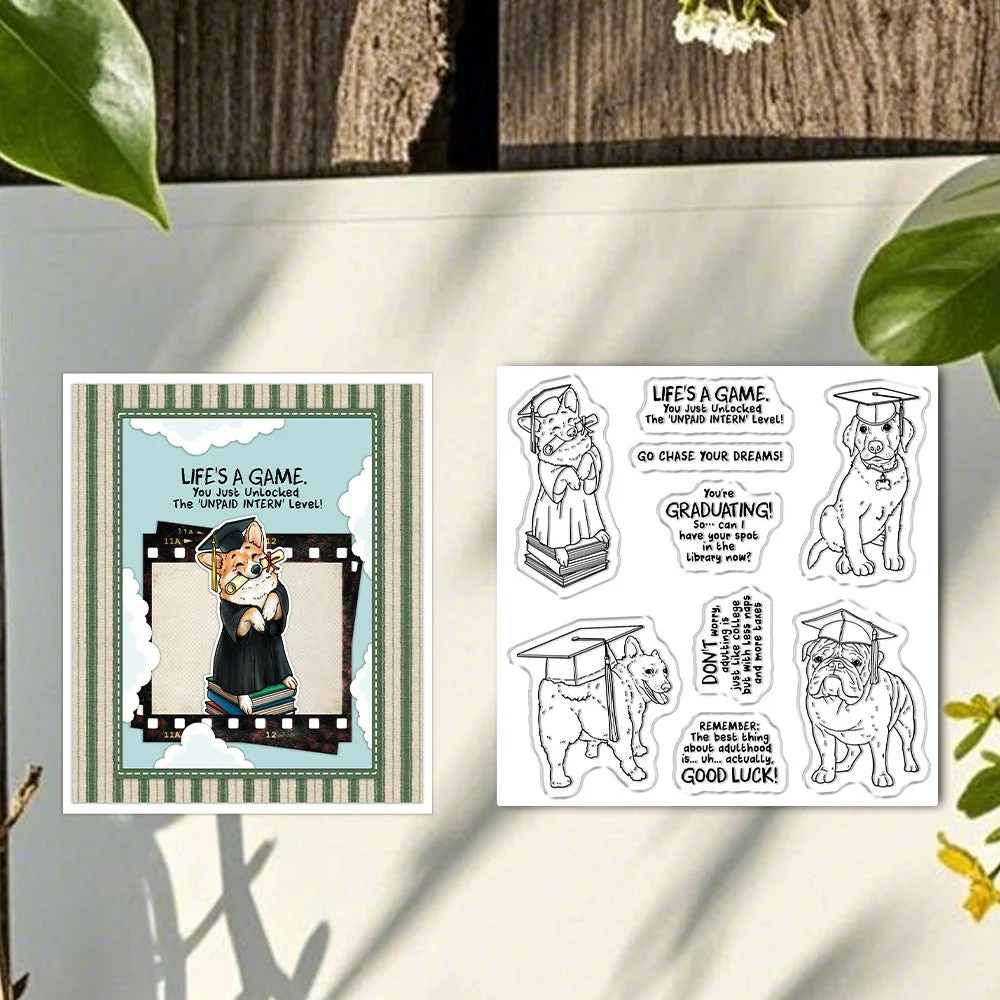 Graduation Puppy Clear Stamps 03 Graduation Puppy Clear Stamps 03