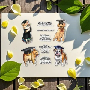 Sumflying Graduation Puppy Diploma Cap Clear Stamps Graduation Puppy Clear Stamps 04