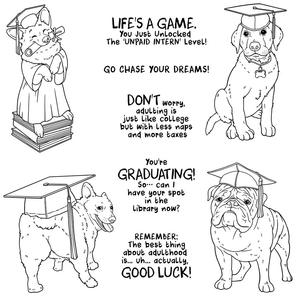 Graduation Puppy Clear Stamps 07 Graduation Puppy Clear Stamps 07