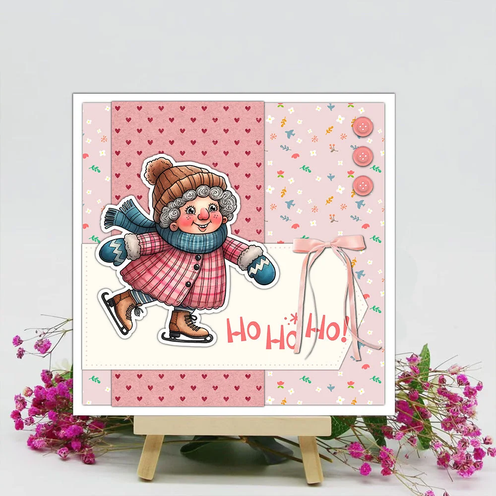 Grandma Skating In Winter Clear Stamps 01 Grandma Skating In Winter Clear Stamps 01