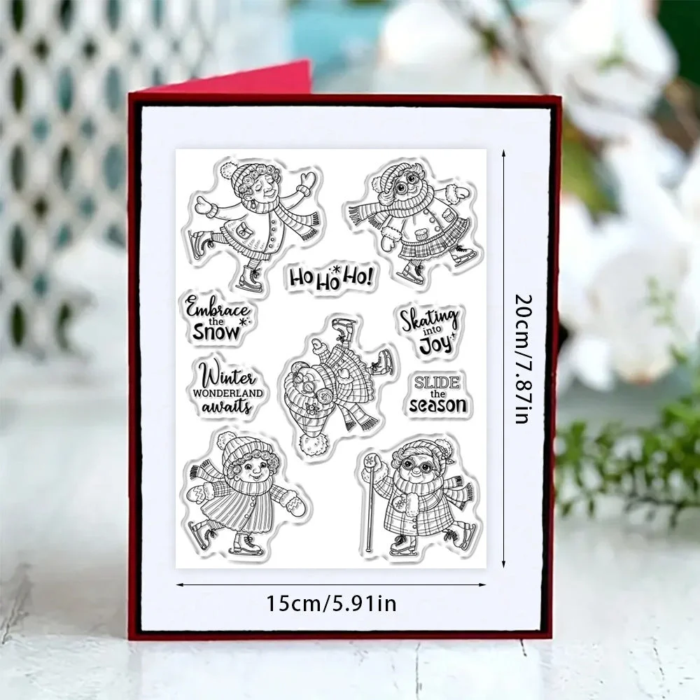 Grandma Skating In Winter Clear Stamps 02 Grandma Skating In Winter Clear Stamps 02