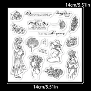 Sumflying Great Mother Pregnant Women Baby Clear Stamps Great Mother Pregnaunt Women Clear Stamps 02