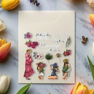 Sumflying Great Mother Pregnant Women Baby Clear Stamps Great Mother Pregnaunt Women Clear Stamps 06
