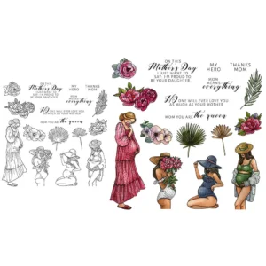 Sumflying Great Mother Pregnant Women Baby Clear Stamps Great Mother Pregnaunt Women Clear Stamps 07