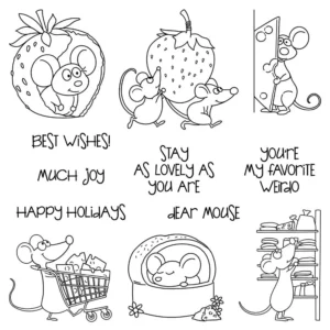 Sumflying Greedy Mouse Strawberry Clear Stamps Greedy Mouse Clear Stamps 04