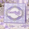 Greetings Purple Silver Card Realistic 01