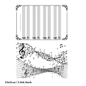 Guitar Tab Notebook Manuscript Stamp Set - main product photo | clear stamp