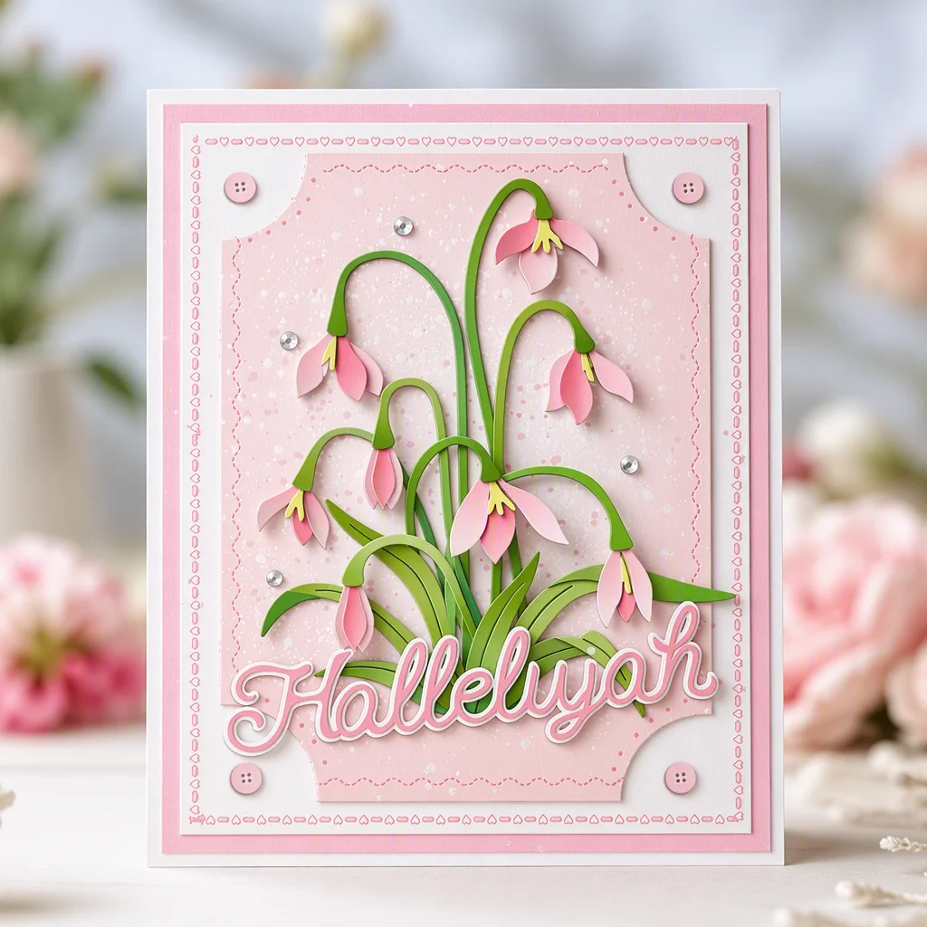 Sumflying Beautiful Snowdrop Metal Cutting Dies Hallelujah Snowdrop Card Realistic 02