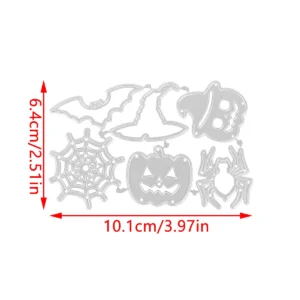 Halloween Pumpkin Bat Spider Metal Cutting Dies Detail View - 240-DC-3241