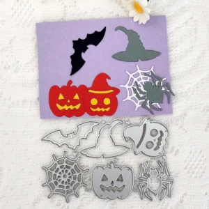 Halloween Pumpkin Bat Spider Metal Cutting Dies Side View - 240-DC-3241