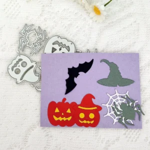 Halloween Pumpkin Bat Spider Metal Cutting Dies Back View - 240-DC-3241