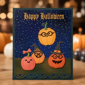 Halloween Pumpkins Card Realistic 01