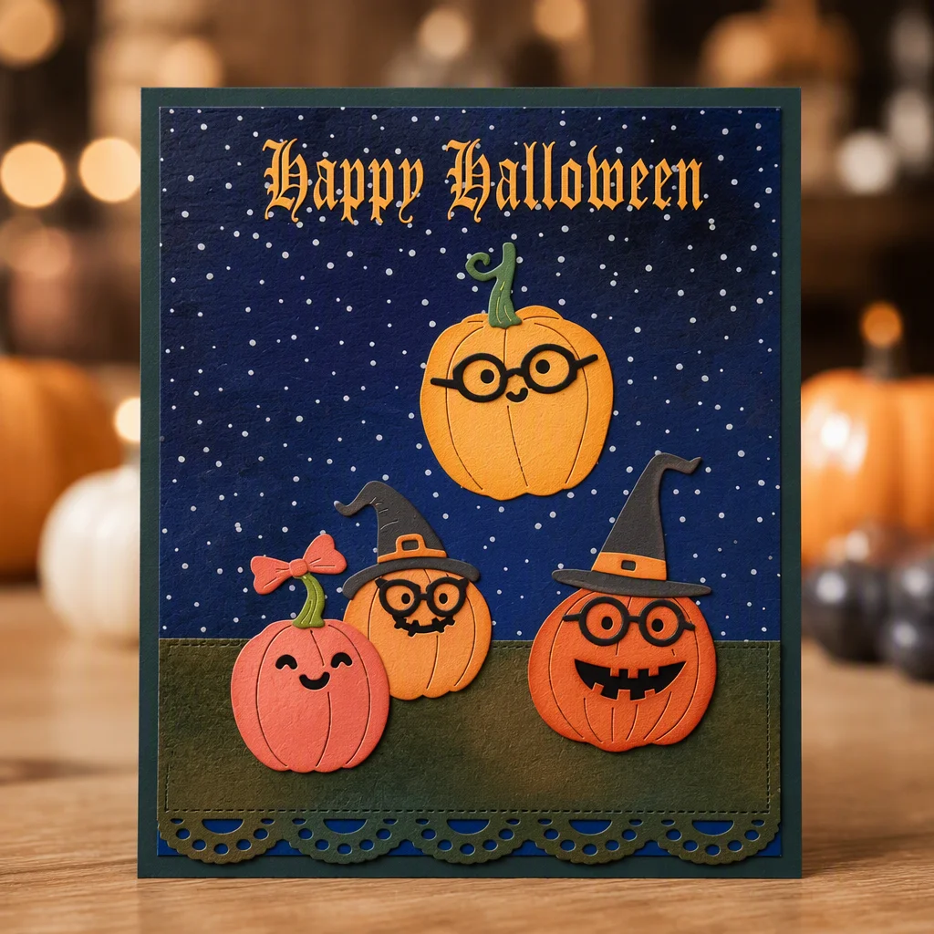 Sumflying Halloween Pumpkin Design Metal Cutting Dies Halloween Pumpkins Card Realistic 01