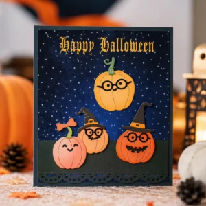 Halloween Pumpkins Card Realistic 02
