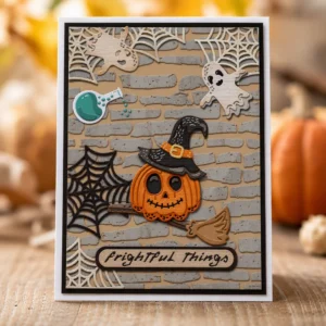 Halloween Witch Pumpkin Card Realistic 02