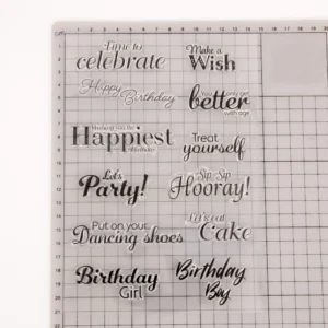 Happiest Party Wish Stamp Set - detail view | clear stamp