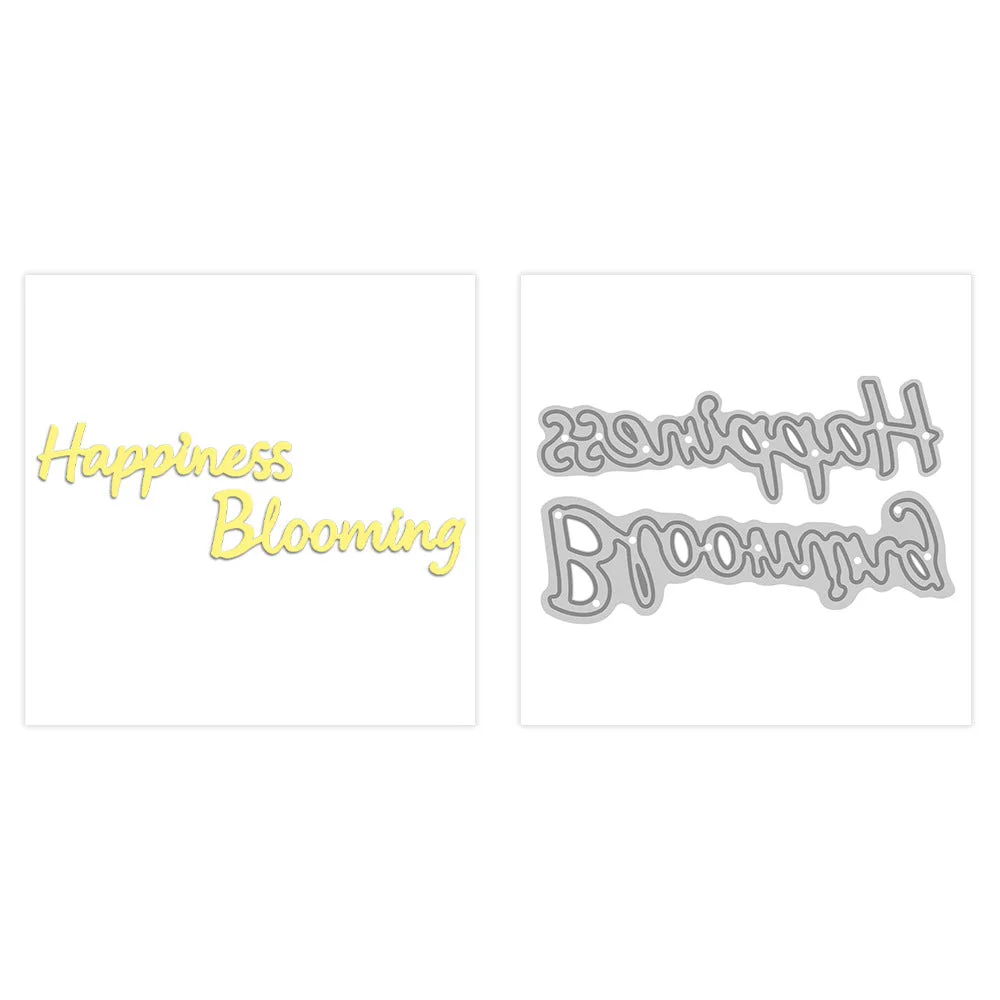 Happiness Blooming Words Metal Cutting Dies 04 Happiness Blooming Words Metal Cutting Dies 04