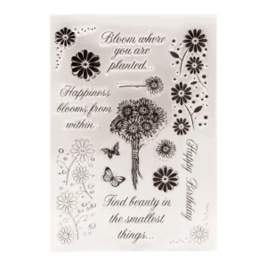 Happiness Flower Clear Stamp Set - packaging photo | clear stamp