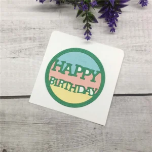 Sumflying Happy Birthday Circle Frame Metal Die Cuts - metal cutting die for scrapbooking and card making