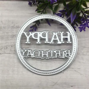 Sumflying Happy Birthday Circle Frame Metal Die Cuts - metal cutting die for scrapbooking and card making