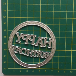 Sumflying Happy Birthday Circle Frame Metal Die Cuts - metal cutting die for scrapbooking and card making