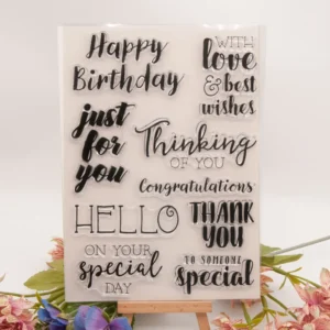 Happy Birthday Hello Stamp Set - main product photo | clear stamp