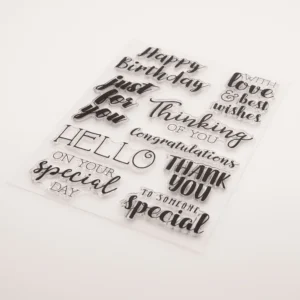 Happy Birthday Hello Stamp Set - lifestyle photo | clear stamp