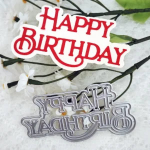 Happy Birthday Letter Metal Cutting Dies Side View - 240-DC-3393