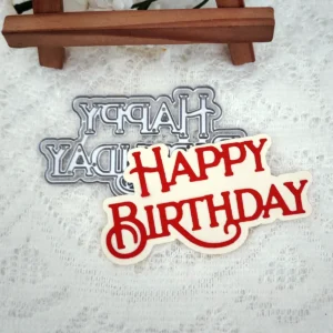 Happy Birthday Letter Metal Cutting Dies Back View - 240-DC-3393