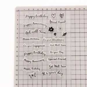 Happy Birthday Letter Stamp Set - detail view | clear stamp