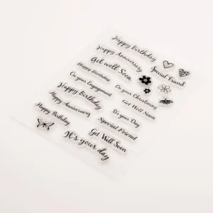 Happy Birthday Letter Stamp Set - lifestyle photo | clear stamp