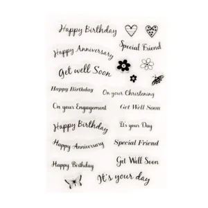 Happy Birthday Letter Stamp Set - packaging photo | clear stamp