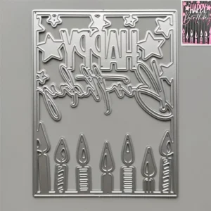Sumflying Happy Birthday Metal Cutting Dies - metal cutting die for scrapbooking and card making