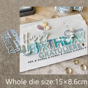 Sumflying Happy Birthday Metal Die Cuts - metal cutting die for scrapbooking and card making