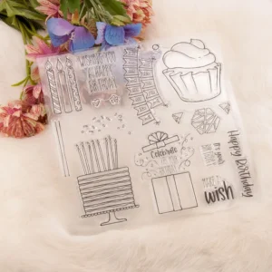 Happy Birthday Surprise Stamp Set - size chart | clear stamp