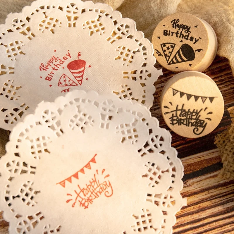 Sumflying Happy Birthday Wooden Rubber Stamp Set - image 5 Sumflying Happy Birthday Wooden Rubber Stamp Set - image 5