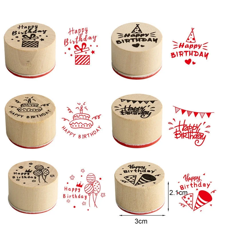 Sumflying Happy Birthday Wooden Rubber Stamp Set - image 7 Sumflying Happy Birthday Wooden Rubber Stamp Set - image 7