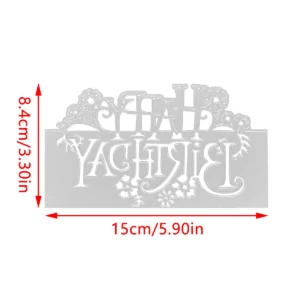 Happy Birthday Words Edge Metal Cutting Dies Detail View - 240-DC-2260