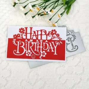 Happy Birthday Words Edge Metal Cutting Dies Back View - 240-DC-2260
