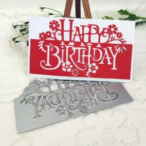 Happy Birthday Words Edge Metal Cutting Dies Usage View - 240-DC-2260