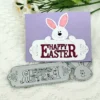 Happy Easter Bunny Metal Cutting Dies - metal cutting die for scrapbooking and card making – see size chart for dimensions