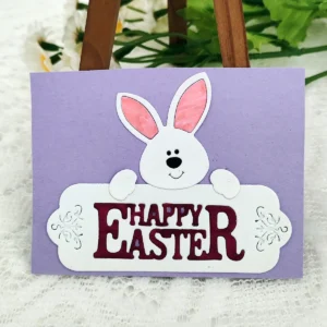 Size chart for Happy Easter Bunny Metal Cutting Dies - dimensions in cm