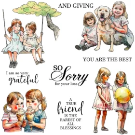 Sumflying Happy Kids Play Fun Clear Stamps