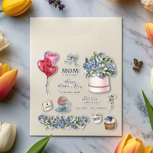 Happy Mothers Day Flowers Clear Stamps 07
