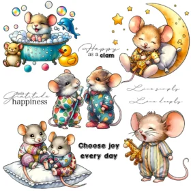 Sumflying Happy Mouse Cheese Cute Clear Stamps