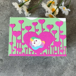 Sumflying Heart Balloons Background Metal Cutting Dies – see size chart for dimensions – carbon steel die for scrapbooking